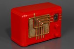 Striking Fada 254RG ’Coloradio’ Radio in Chinese Red Plaskon with Gold Trim